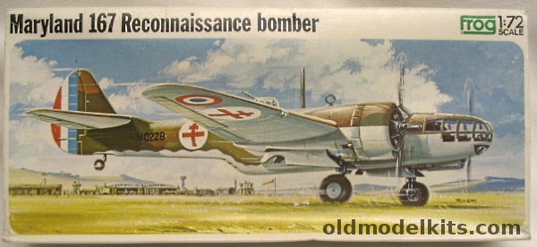 Frog 1/72 Martin 167 Maryland Reconnaissance Bomber French or South African, F241 plastic model kit